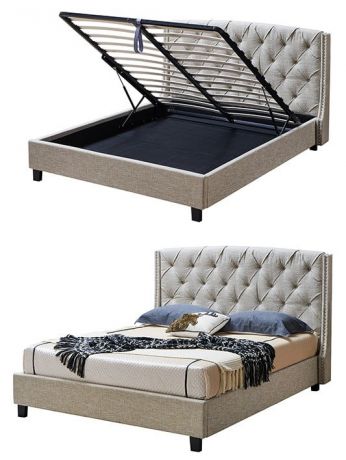 Кровать Evita Grand 160x200 (с подъемным механизмом), кремовый