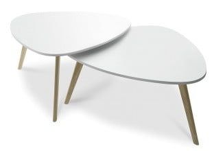 Набор из 2-х столов Duo, белый/дуб