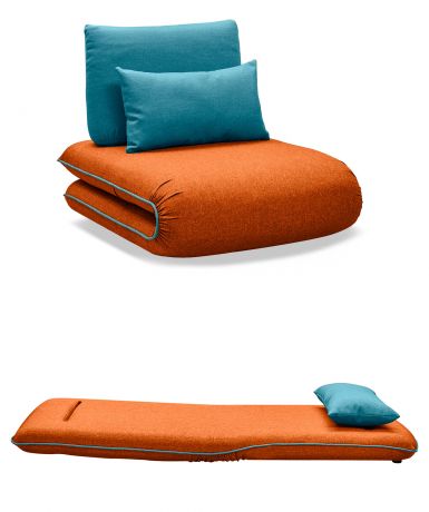 Кресло-кровать Justin-1, оранжевый/бирюзовый