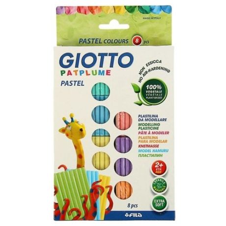 Пластилин GIOTTO Patplume Pastel 8 цветов по 33г (513500)