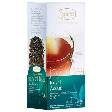 Чай черный Ronnefeldt Joy of Tea Royal Assam в пакетиках , 15 шт.