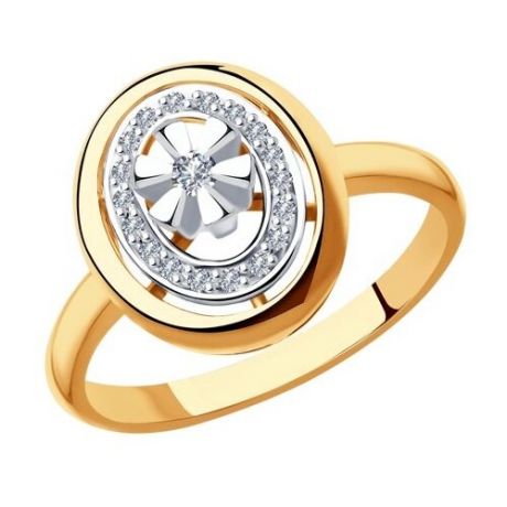 SOKOLOV Кольцо из комбинированного золота с бриллиантами 1011910, размер 18