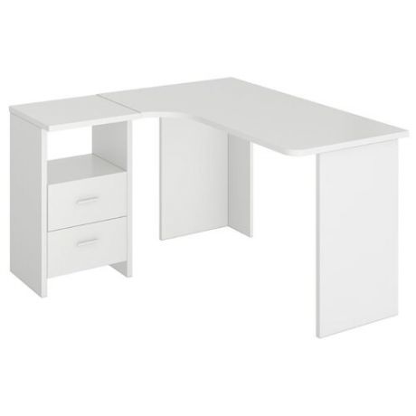Письменный стол угловой Мэрдэс Нельсон Lite СКЛ-УГЛ, 120х130 см, угол: слева, цвет: белый жемчуг