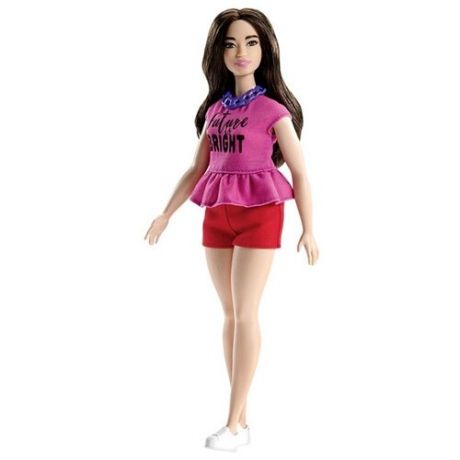 Кукла Barbie Игра с модой Пурпурная блузка и красные шорты, 29 см, FJF58