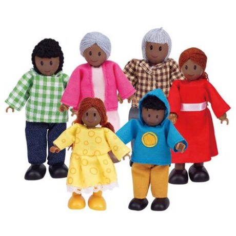Набор мини-кукол Hape Happy Family African American, E3501