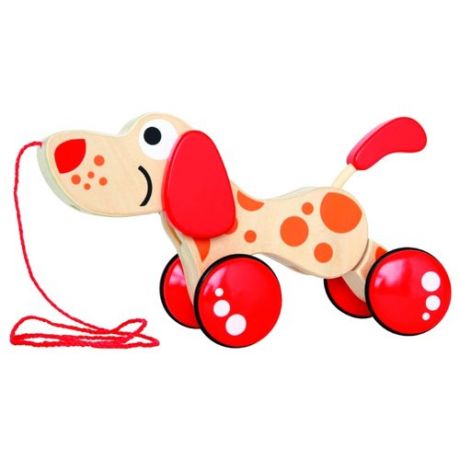 Каталка-игрушка Hape Walk-A-Long Puppy (E0347) красный/бежевый