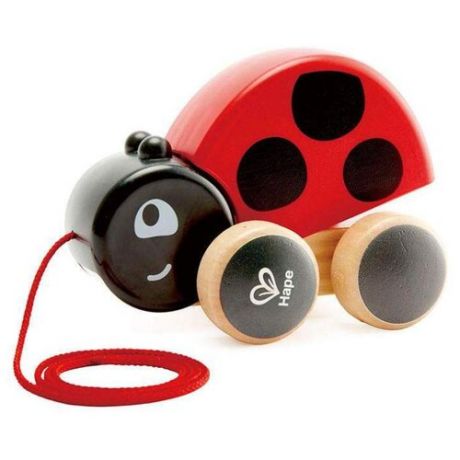Каталка-игрушка Hape Ladybug Pull Along (E0362) бежевый/красный