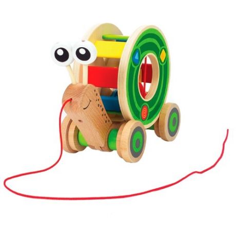 Каталка-игрушка Hape Walk-A-Long Snail (E0349) бежевый/зеленый
