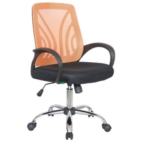 Компьютерное кресло Рива 8099 офисное, обивка: текстиль, цвет: черный/оранжевый