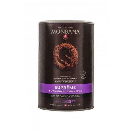 Monbana Supreme Горячий шоколад растворимый, банка, 1 кг