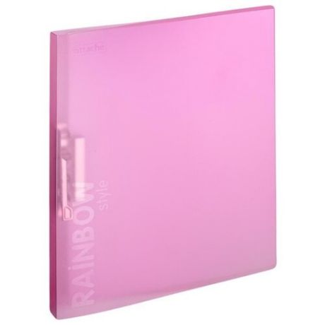 Attache Папка с зажимом Rainbow style A4, пластик розовый
