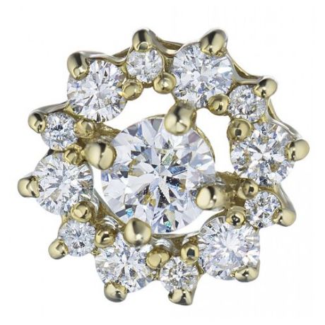 ЭПЛ Якутские Бриллианты Подвеска из желтого золота с бриллиантами э03п051655-0.435