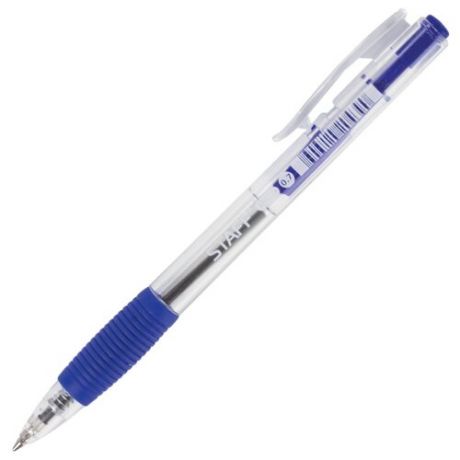 STAFF Ручка шариковая автоматическая с грипом BPR116, синий цвет чернил