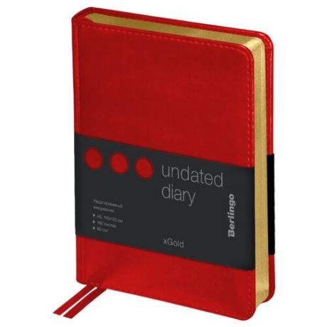 Ежедневник Berlingo xGold недатированный, искусственная кожа, А6, 160 листов, красный