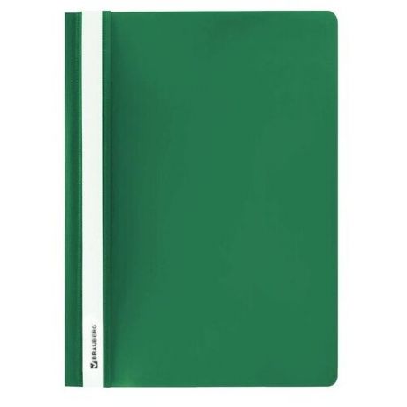 BRAUBERG Папка-скоросшиватель А4, пластик 130/180 мкм зеленый