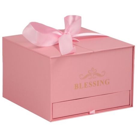 Коробка подарочная Yiwu Zhousima Crafts Blessing 18 х 12 х 18 см розовый