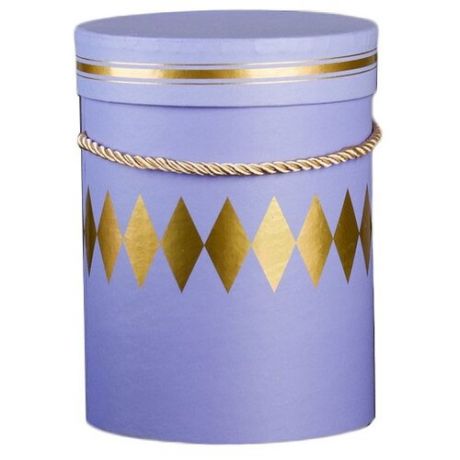 Коробка подарочная Yiwu Youda Import and Export круглая для цветов 14 х 18.5 х 14 см фиолетовый