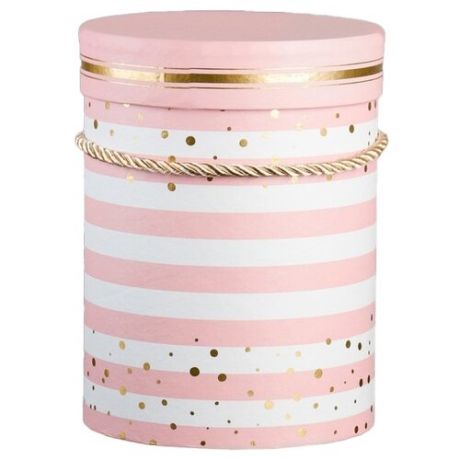 Коробка подарочная Yiwu Youda Import and Export для цветов круглая 14 х 18.5 см розовый