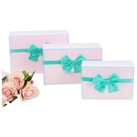 Набор подарочных коробок Yiwu Zhousima Crafts 2963194 - 95, 3 шт. светло-розовый
