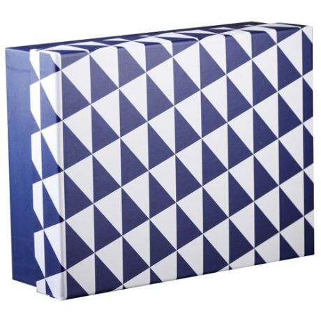 Коробка подарочная Yiwu Zhousima Crafts Геометрия 27.5 х 8.5 х 21 см синий/белый