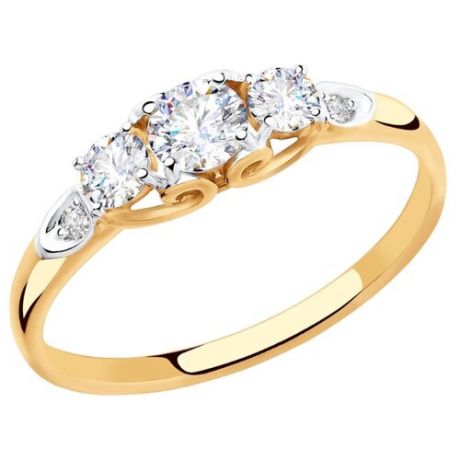 Diamant Кольцо из золота с фианитами 51-110-00303-1, размер 17.5