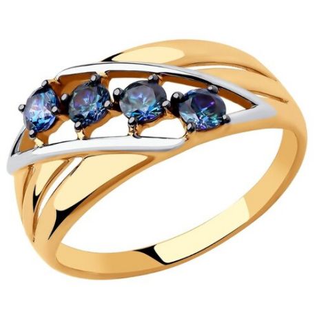 SOKOLOV Кольцо из золота с синими Swarovski Zirconia 81010447, размер 17.5