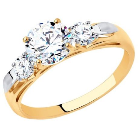 SOKOLOV Помолвочное кольцо из золота 585 пробы со Swarovski Zirconia 81010194, размер 18