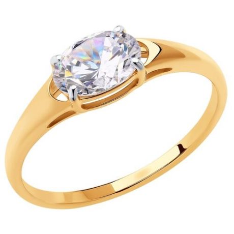Diamant Кольцо из золота с фианитом 51-110-00684-1, размер 18.5