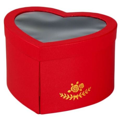 Коробка подарочная Yiwu Zhousima Crafts сердце с окном 25 х 15 х 22 см красный
