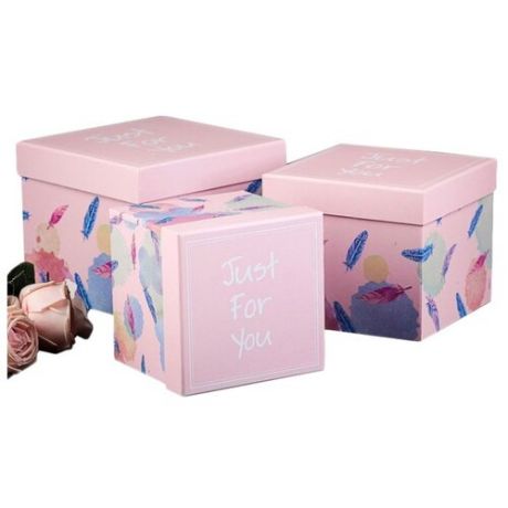 Набор подарочных коробок Yiwu Youda Import and Export Just for You 3614046 - 3614047, 3 шт розовый