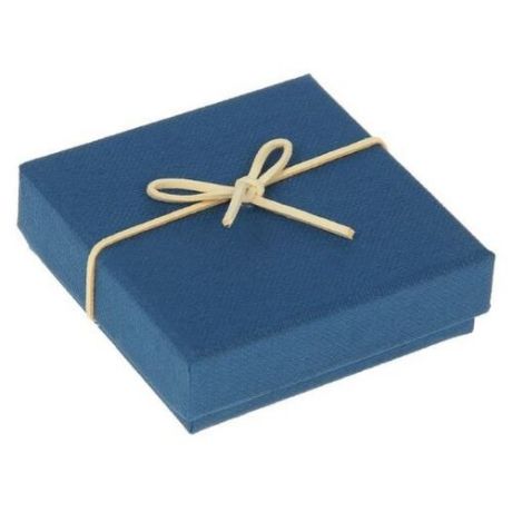 Коробка подарочная Yiwu Youda Import and Export с бантом 10 х 3 х 10 см синий