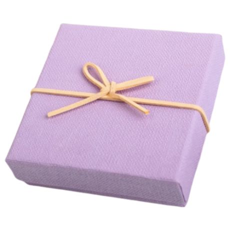 Коробка подарочная Yiwu Zhousima Crafts с бантом 10 х 3 х 10 см сиреневый