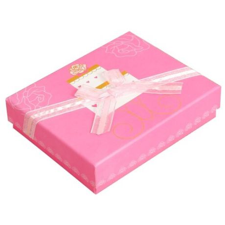 Коробка подарочная Yiwu Zhousima Crafts 2676182 14.5 х 12 х 3.5 см розовый