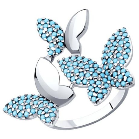 Diamant Кольцо из серебра с ситалами синтетическими 94-110-00596-1, размер 18.5