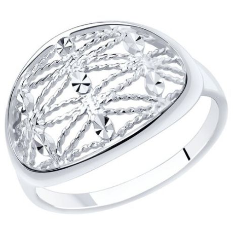 Diamant Кольцо из серебра с алмазной гранью 94-110-00719-1, размер 18