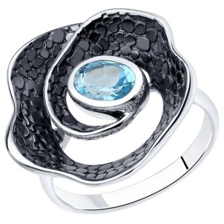 SOKOLOV Кольцо из серебра с топазом 92011945, размер 17.5