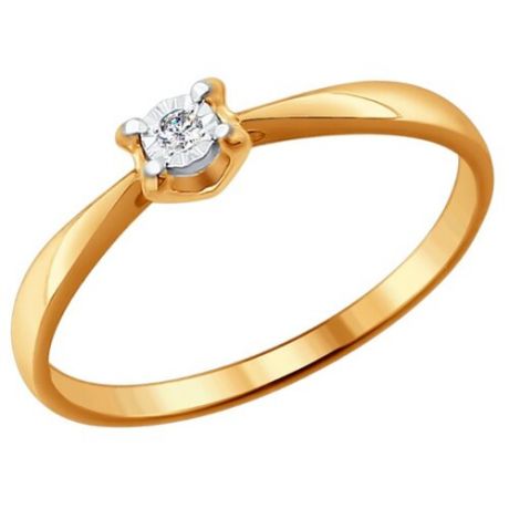 SOKOLOV Помолвочное кольцо из золота 585 пробы с бриллиантом 1011409, размер 17