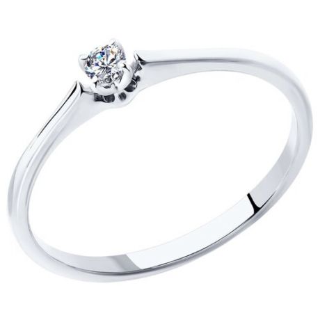 SOKOLOV Помолвочное кольцо из белого золота 585 пробы с бриллиантом 1011355, размер 17