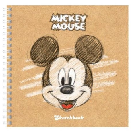Скетчбук Hatber Disney. Микки Маус 17 х 17 см, 120 г/м², 80 л. коричневый