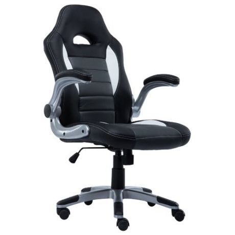 Компьютерное кресло COSTWAY ZK8040 для руководителя, обивка: искусственная кожа, цвет: черный/серый/белый