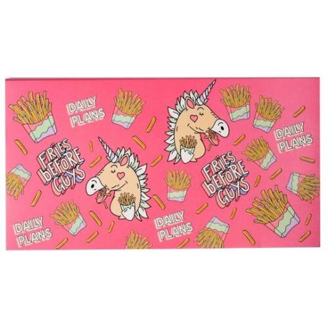 Планинг ArtFox "Fries before guys" 4909564 полудатированный, 50 листов, красный/розовый