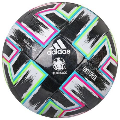 Футбольный мяч adidas Uniforia Training black/signal green/bright cyan/shock pink 5