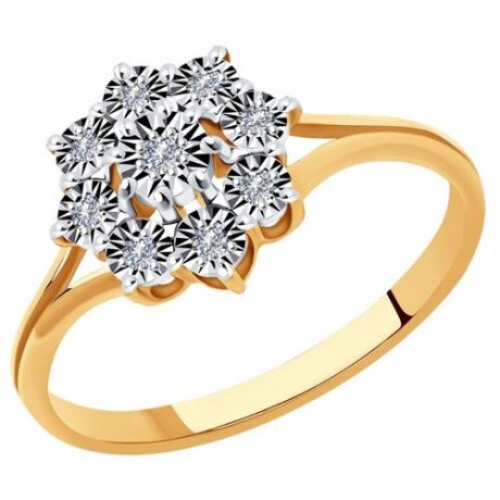 Diamant Кольцо из комбинированного золота с бриллиантами 51-210-00825-1, размер 18