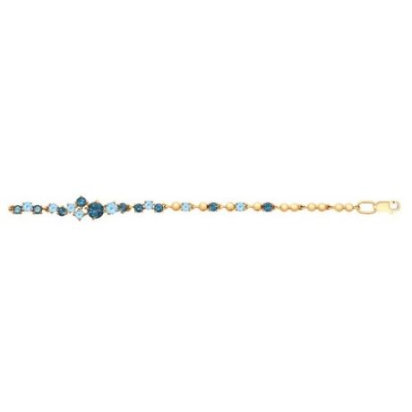 SOKOLOV Браслет из золота с голубыми и синими топазами 750280, 17.5 см, 4.29 г