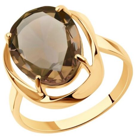 SOKOLOV Кольцо из золота с раухтопазом 37716100, размер 18