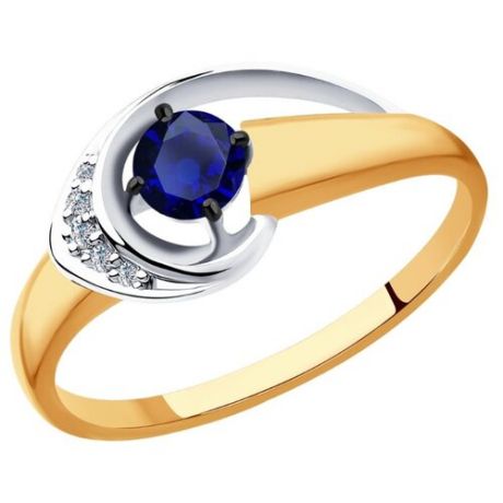 Diamant Кольцо из золота с бриллиантами и сапфиром 51-210-00540-1, размер 18