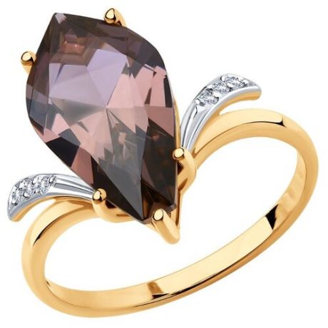 Diamant Кольцо из золота с синтетическим ситалом и фианитами 51-310-00824-1, размер 19