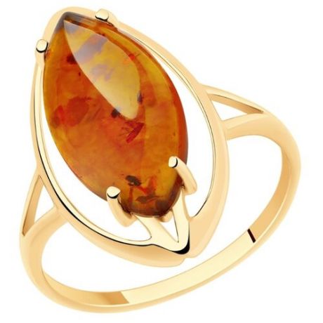 Diamant Кольцо из золота с янтарём 51-310-00771-1, размер 18
