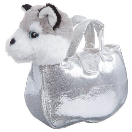 Мягкая игрушка Bondibon Милота Лайка в серебристой сумке 20 cм
