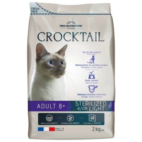 Корм для кошек Flatazor (2 кг) Crocktail Adult 8+ Sterilized &/or light